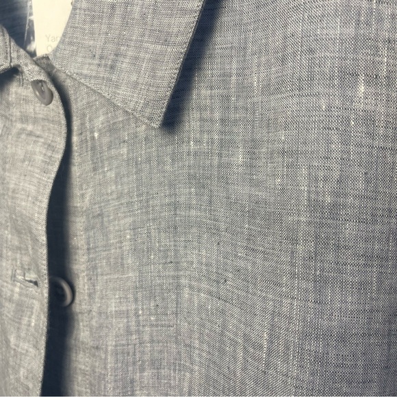 Eileen Fisher Cropped Linen Jacket Top, Gray, Minimalist, Resort Cropped Plus 1X - Picture 7 of 11